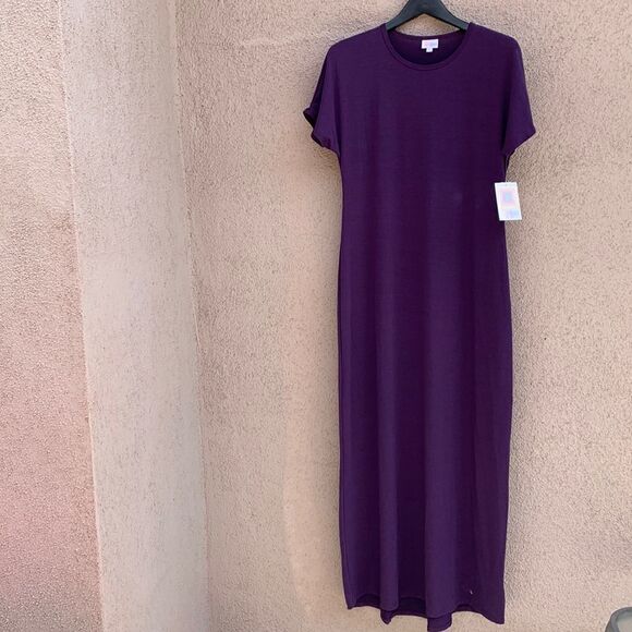 LuLaRoe Dress Purple Size Small Woman’s Maxi Short Sleeve Polyester Spandex New - Picture 1 of 8